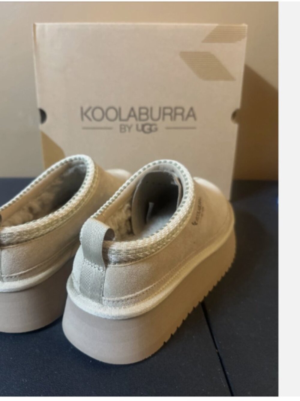 Koolaburra by UGG Suede Platform Slippers-Burree-Desert Storm-10M-NEW-A659001 - Picture 2 of 3